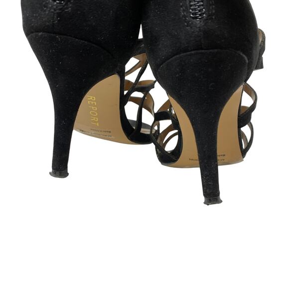 Report Kareena Cage Heels Womens Size 9 Faux Leather Strappy Black - Picture 7 of 8